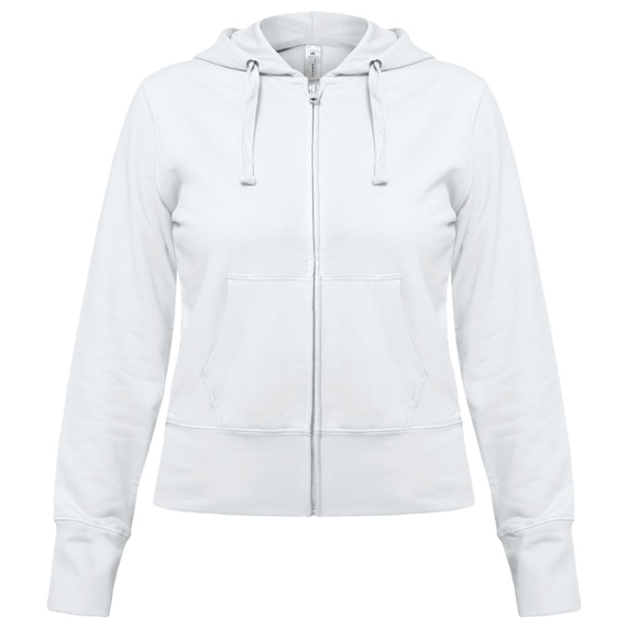 [Толстовка женская Hooded Full Zip белая, размер L]