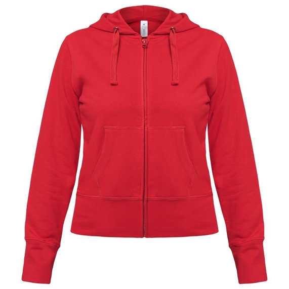 [Толстовка женская Hooded Full Zip красная, размер XXL]