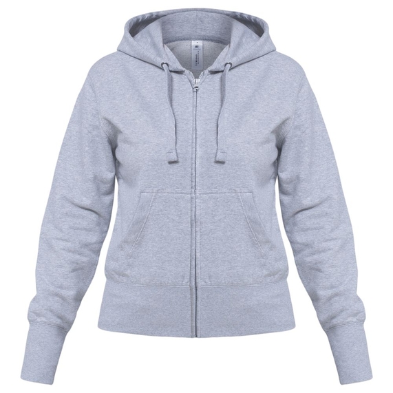 [Толстовка женская Hooded Full Zip серый меланж, размер L]
