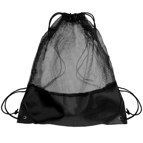 [Рюкзак мешок с укреплёнными уголками Mesh, чёрный, 35*41 см, полиэстер 210D]
