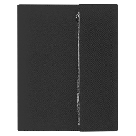 [Папка А4 "PATRIX" с блокнотом и карманом на молнии, черная, полиэстер 600D]