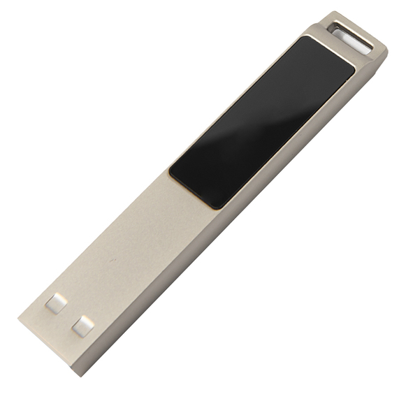 [USB flash-карта LED с белой подсветкой (32Гб), серебристая, 6,6х1,2х0,45 см, металл]