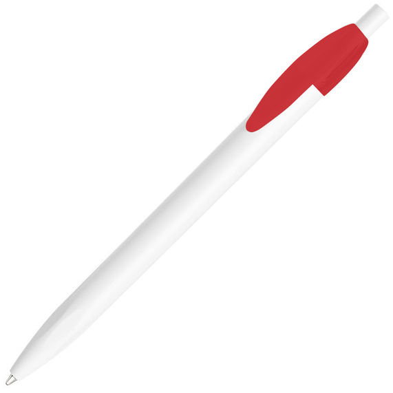 [Ручка шариковая X-1 WHITE, белый/красный непрозрачный клип, пластик]