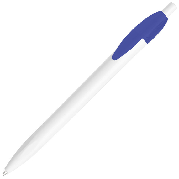 [Ручка шариковая X-1 WHITE, белый/синий непрозрачный клип, пластик]