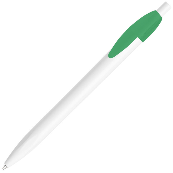 [Ручка шариковая X-1 WHITE, белый/зеленый непрозрачный клип, пластик]