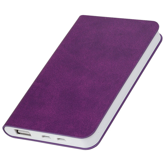 [Универсальный аккумулятор "Softi" (5000mAh),фиолетовый, 7,5х12,1х1,1см, искусственная кожа]