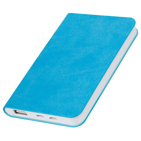 [Универсальный аккумулятор "Softi" (5000mAh),голубой, 7,5х12,1х1,1см, искусственная кожа,пл]