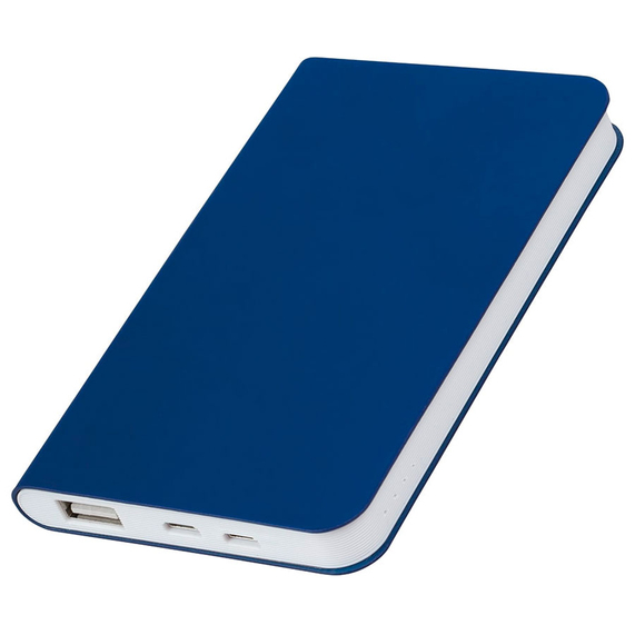 [Универсальный аккумулятор "Softi" (5000mAh), темно-синий, 7,5х12,1х1,1см, искусственная кожа]