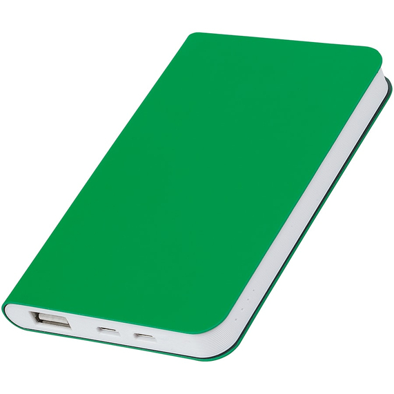 [Универсальный аккумулятор "Silki" (5000mAh),зеленый, 7,5х12,1х1,1см, искусственная кожа,плас]