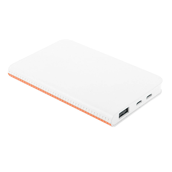 [Универсальный аккумулятор "Franki (5000mAh),белый с оранжевым, 7,5х12,1х1,1см]