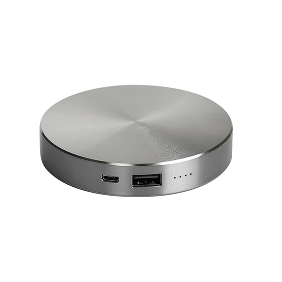 [Универсальный аккумулятор "UFO" (6000mAh) в подарочной коробке,темно-серый,8,6х1,5 см,металл]