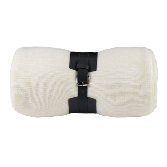 [Плед "Belt"; белый; 130 х 180 см; 100% акрил, с поясом]