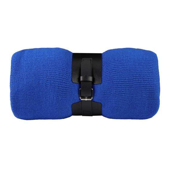 [Плед "Belt"; синий; 130 х 180 см; 100% акрил, с поясом]