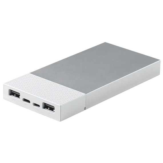 [Универсальный аккумулятор "Slim Pro" (10000mAh),белый, 13,8х6,7х1,5 см,пластик,металл]