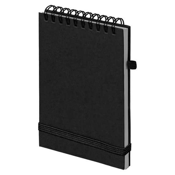 [Блокнот на спирали MEMO, размер 95х145 мм, черный, блок в клетку]