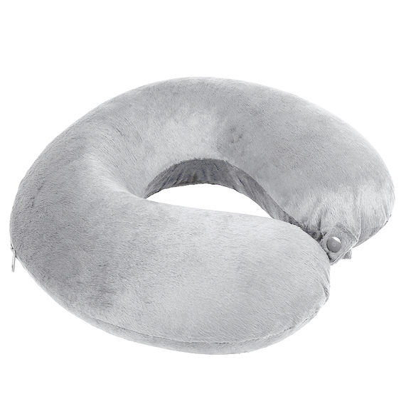[Подушка дорожная "SOFT"; memory foam, микрофибра,серый]