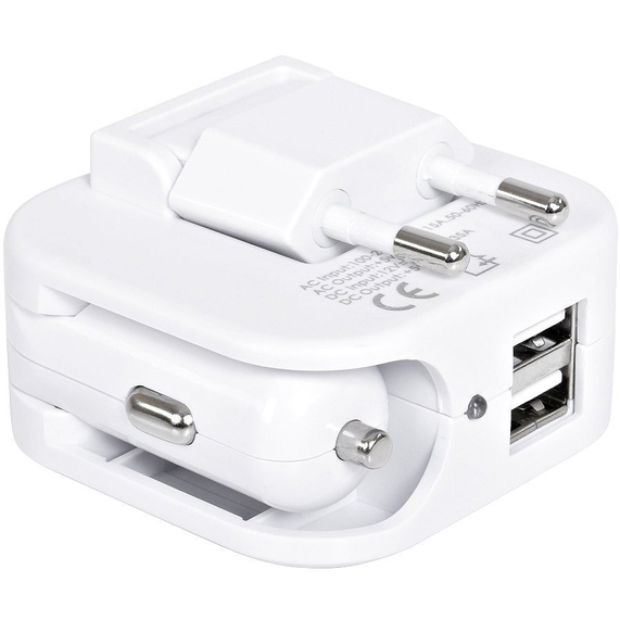 [Адаптер с двумя USB-портами для зарядки от сети и от прикуривателя "Socket"]