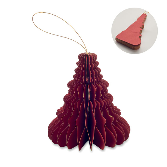 [Christmas paper tree hanger красный]