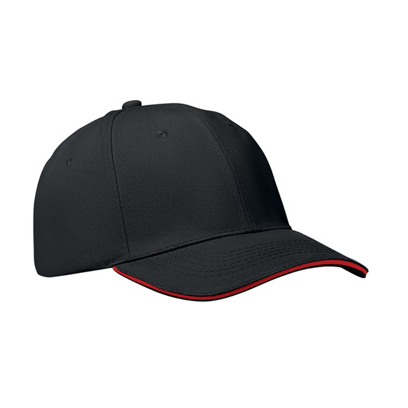 [6 panel baseball cap черный/красный]