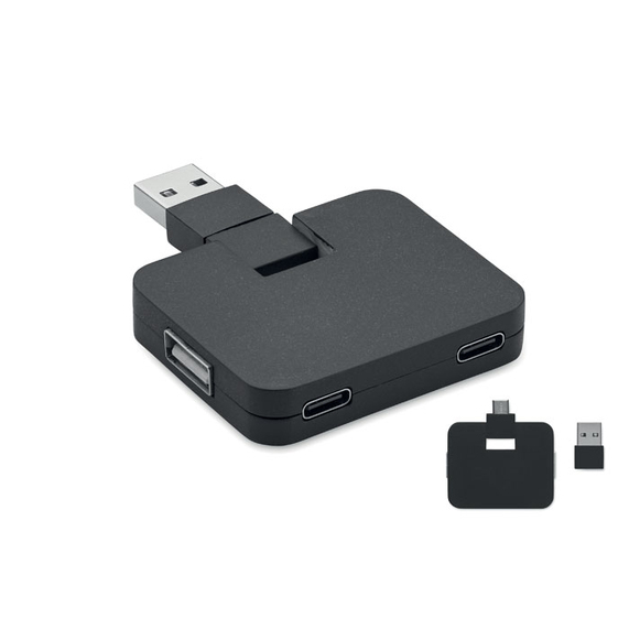 [4-портовый USB-хаб черный]