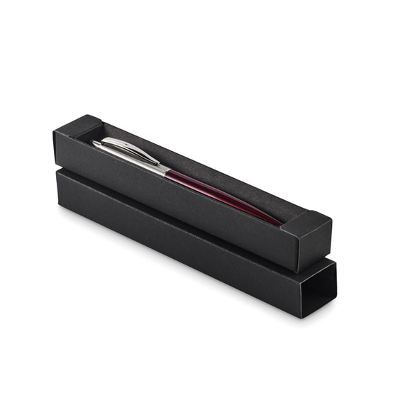 [Push button pen in box красного бургундского вина]