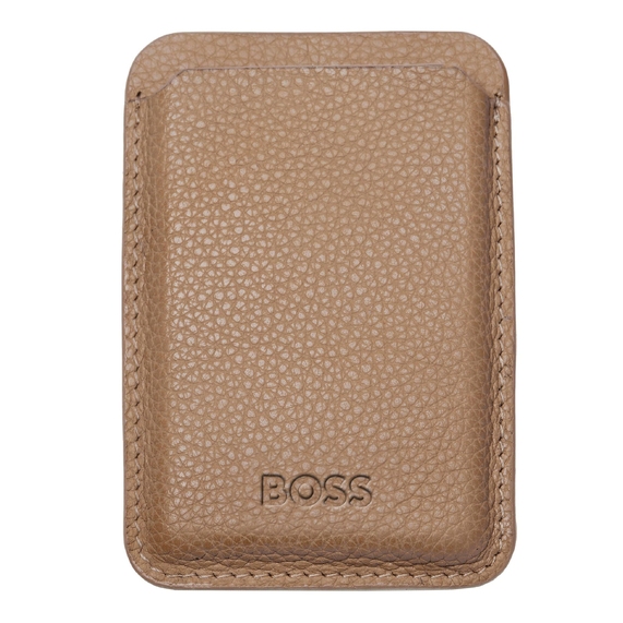 [Картхолдер с магнитом HUGO BOSS - Mobile Classic Grained Коричневый]