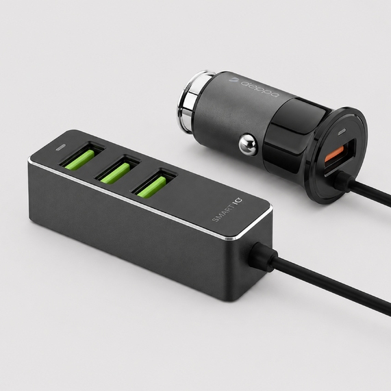 [АЗУ 1 USB + 3 USB для пассажиров, QC 3.0, 7Аa]