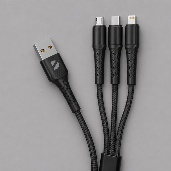 [Дата-кабель Armor 3 в 1: micro USB, USB-C, Ligthning, 1.2м]