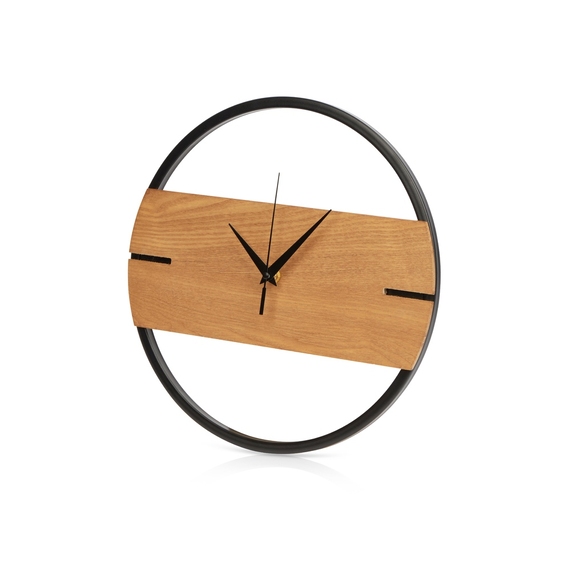 [Деревянные часы с металлическим ободом «Time Wheel»]