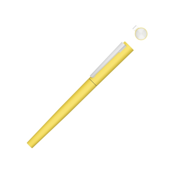 [Ручка металлическая роллер «Brush R GUM» soft-touch с зеркальной гравировкой]