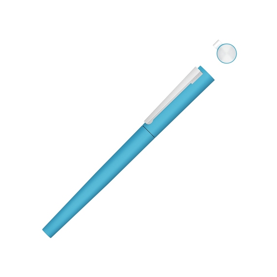 [Ручка металлическая роллер «Brush R GUM» soft-touch с зеркальной гравировкой]