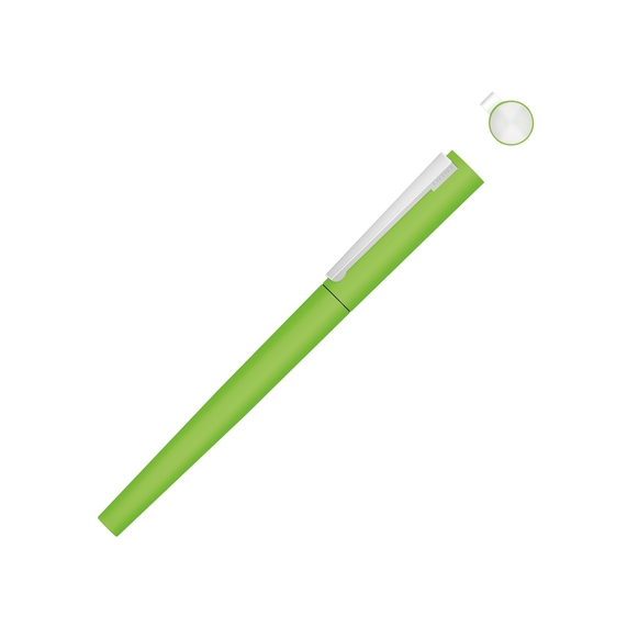 [Ручка металлическая роллер «Brush R GUM» soft-touch с зеркальной гравировкой]