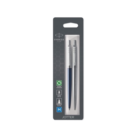 [Набор из 2х ручек в подарочной коробке: Parker «Jotter Essential, Royal Blue CT и Parker Jotter Essential, St. Steel СT»]