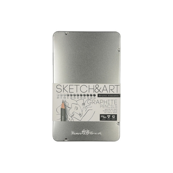 [Набор из 12 чернографитовых карандашей «Sketch & Art» 2Н - 9В]