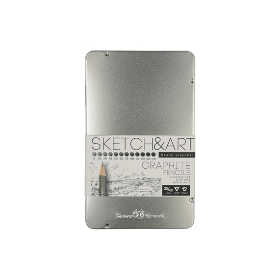 [Набор из 12 чернографитовых карандашей «Sketch & Art» В - 14В]