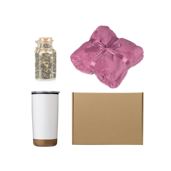 [Подарочный набор с пледом, термокружкой и чаем]