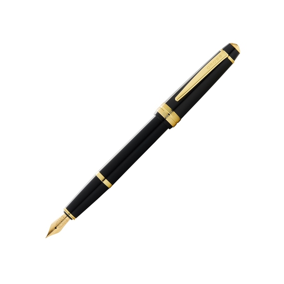 [Ручка перьевая «Bailey Ligh Polished Black Resin and Gold Tone», перо F]