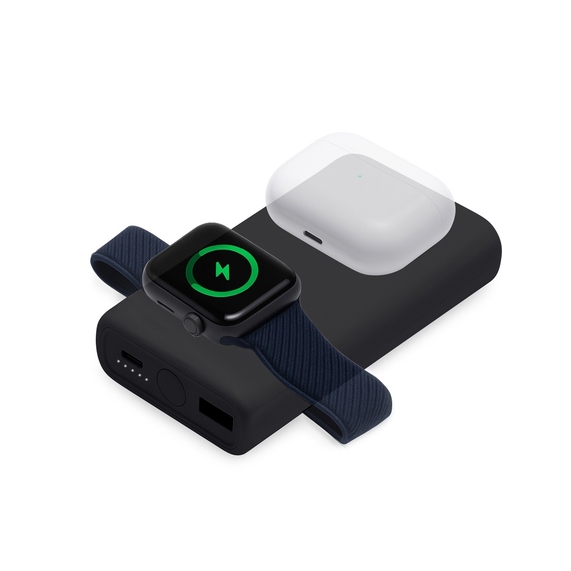 [Внешний беспроводной аккумулятор 2-в-1 с функцией зарядки Apple Watch, QC/PD «AtomIQ», 10000 мАч]