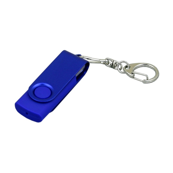 [USB 2.0- флешка промо на 16 Гб с поворотным механизмом и однотонным металлическим клипом]