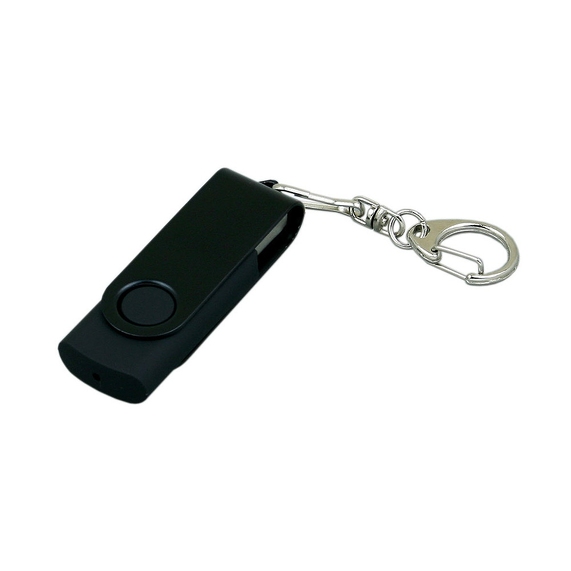 [USB 2.0- флешка промо на 16 Гб с поворотным механизмом и однотонным металлическим клипом]