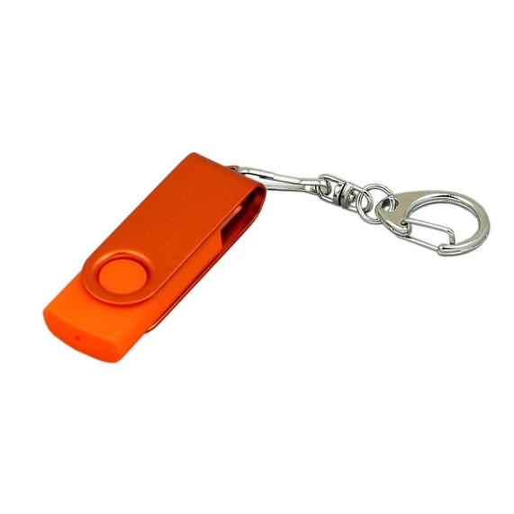 [USB 2.0- флешка промо на 16 Гб с поворотным механизмом и однотонным металлическим клипом]