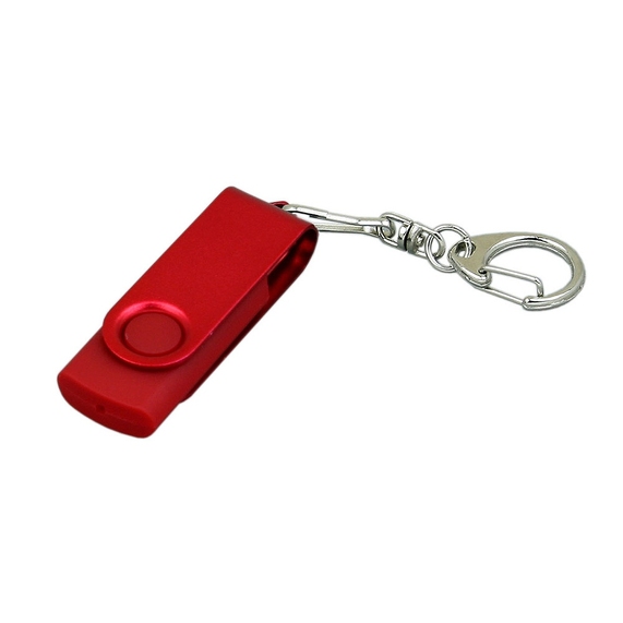 [USB 2.0- флешка промо на 32 Гб с поворотным механизмом и однотонным металлическим клипом]