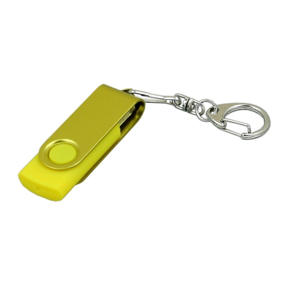 [USB 2.0- флешка промо на 32 Гб с поворотным механизмом и однотонным металлическим клипом]