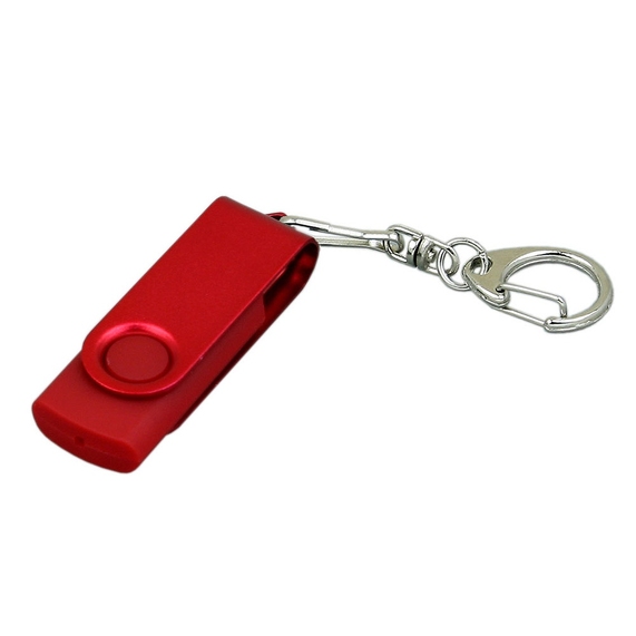 [USB 2.0- флешка промо на 64 Гб с поворотным механизмом и однотонным металлическим клипом]