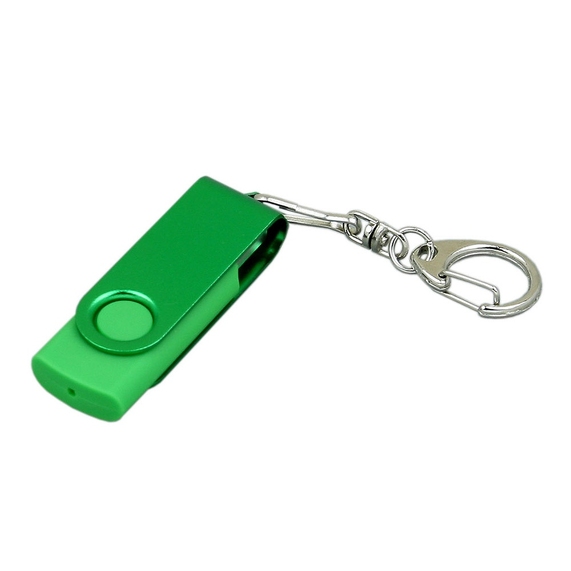 [USB 2.0- флешка промо на 64 Гб с поворотным механизмом и однотонным металлическим клипом]