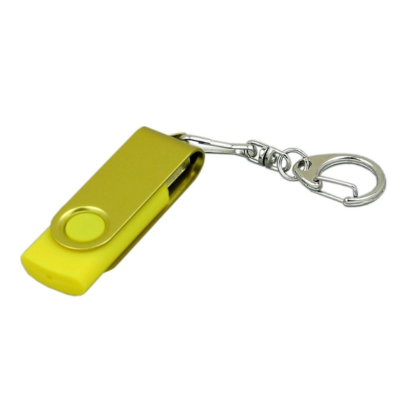 [USB 2.0- флешка промо на 64 Гб с поворотным механизмом и однотонным металлическим клипом]