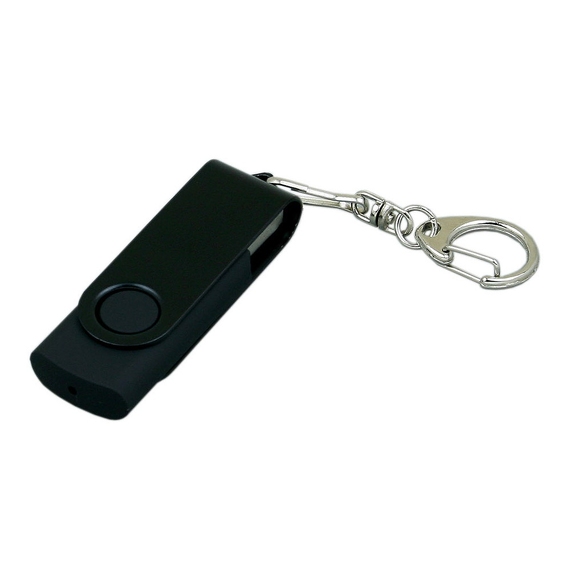 [USB 2.0- флешка промо на 64 Гб с поворотным механизмом и однотонным металлическим клипом]
