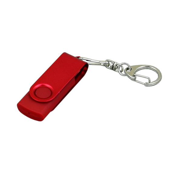 [USB 2.0- флешка промо на 8 Гб с поворотным механизмом и однотонным металлическим клипом]