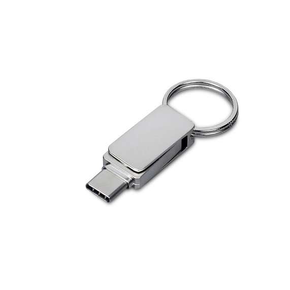 [USB 3.0- флешка «Mercury» на 64 Гб с поворотным механизмом и дополнительным разъемом Type-C]