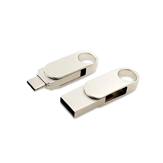 [USB 2.0- флешка «Uranium» на 64 Гб с поворотным механизмом и дополнительным разъемом Type-C]